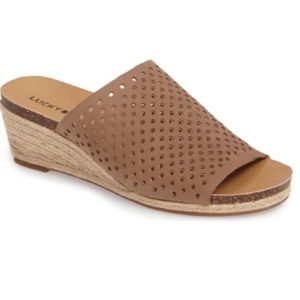 NWOT Lucky Brand Open Toe Brown/Tan Mule, Sz. 7.5